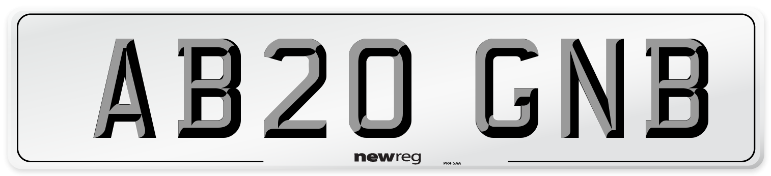 AB20 GNB Number Plate from New Reg